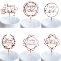 Pikkukuva 1 / 5: 6-pakkauksen Onnellinen Syntymäpäivä Kakku Lisäosa (Ruusukulta), akryyli cupcake i