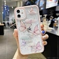 Miniatyrbild 3 av 5: iPhone 11 Fjärilsfodral, Shinymore Söt Fjäril Glitter Stötsäker Mjuk Silikon Transparent Tjej Kvinna Omslag Fodral för iPhone 11 Rosa