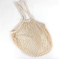 Miniatyrbilde 4 av 5: [2 Pakke] Premium Mesh Bærenett, Gjenbrukbare Grønnsaksposer, Lange Håndtak Net Tote Bager, 100% Bomullsstoffsposer, Frukt- og Grønnsaksposer, Beige (Bærbar/Vaskbar/Holdbar)
