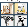 Miniatyrbild 5 av 5: Buggy Clips för Barnvagn, Barnvagnsclips för Väskor, Barnvagnskrokar för Väskor, P