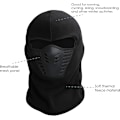 Miniatyrbild 3 av 5: One Size - Svart Balaclava för Män - Airsoft Mask - Ansiktsvärmare -