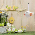 Miniatyrbild 5 av 5: Tygfågel Påskdekoration Väggbonad Påsk Kreativa Arrangemang Fågelprydnad 2 st White