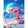Pikkukuva 1 / 4: 1 kpl Pink Bicycle -timanttimaalaus aikuisille, 5D timanttimaalaus