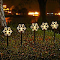 Miniatyrbillede 4 af 5: Snefnug solcellelamper, vandtætte julelandskabslys, julegangdekorationer, LED-lys (varmt lys) til