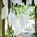 Miniatyrbillede 4 af 5: 1 stk. Stor Boho Dreamcatcher Hvid Fjer Macrame Vægophæng Vi