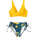 Miniatyrbillede 2 af 5: Dames Bikini Badetøj Front Cross Lace Up Todelt Badedragt