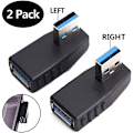 Pikkukuva 2 / 5: USB 3.0 -sovitin 90 asteen kulma uros-naarasliitin vasemmalle ja oikealle