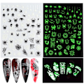 Miniatyrbild 5 av 5: Halloween Nagelstickers 3D Lysande Halloween Naglar Självhäftande