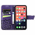 Miniatyrbillede 3 af 5: Butterfly Love Flower Læder Etui Til iPhone 13 mini Dark Purple