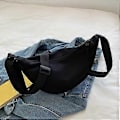 Miniatyrbillede 3 af 5: Fashion Canvas Skuldertaske Brysttaske Casual til Fest Studerende Udendørs Hvid Sort Black