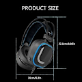 Miniatyrbillede 3 af 5: V10 USB 7.1CH Gaming Hovedtelefoner med Surround Sound, Højprotein Læder Svedtætte Ørepuder Komfortable Headsets Sort Black