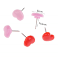 Miniatyrbillede 3 af 5: Sæt med 100 (rosa+rød) dekorative hjerteformede trykknapper i plast