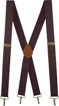 Modemode Justerbara Hängslen för Män 120cmx3.5cm X-form med Met