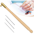 Miniatyrbilde 1 av 5: Hvit broderikrok med 3 nåler 1mm/1mm/1,2mm broderibeads