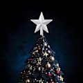 Miniatyrbillede 5 af 5: Juletræstop Dekoration Vedhæng Juletræstop Stjerne Juletræstop Guld Pulver Femtakket Stjerne