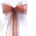 Miniatyrbild 3 av 5: Organza Stolsöverdrag Bred Tyll Rosett Band Båge Bröllopsfest Coffee 25 Pcs