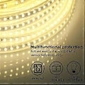 Miniatyrbild 5 av 5: Vattentät LED-list Vit 220V, SMD 5730 120led/m LED-belysning 5m Utomhuslist med EU-kontakt inget behov av transformator (Vit, 5)