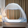 Miniatyrbilde 2 av 4: Sammenleggbar myggnetting for seng, bærbar dobbeltdørs reisemyggnetting med nettbunn, enkel å installere - Pop-up myggnettingtelt