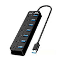 Miniatyrbillede 3 af 5: 7 Porte USB3.0 USB HUB Ultra-Slank Data USB Splitter Opladning Multi USB Port Expander 08 USB2.0 4port