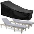 Miniatyrbillede 5 af 5: Havemøbelbeskytter, 2 stk. Vandtætte havemøbelbetræk, 210D Oxford, Anti-vind, Anti-UV, Rivfast til solseng (200 x 75 x 40/70cm) - Sort