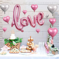 Miniatyrbilde 4 av 5: Folie Combo Ballongsett 30ps Rosa Kjærlighet Romantisk Kjærlighet Valentinsdag D