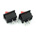 Miniatyrbillede 4 af 5: On-Off KCD11 2Pin 2P Sort Rød Båd Bil Vippekontakt 3A 250V 6A 125V AC Knap KCD1-11 10X15 10X15