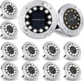 Hvit lyssett med 12 utendørs solcellelamper, 12 LED, 800mAh, med