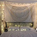 Pikkukuva 4 / 5: Keltainen Mandala Boheemi Jooga Matto Intialainen Seinävaate - 180*230cm