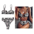 Miniatyrbillede 2 af 5: Bikinisæt med stropper, højtaljet brasiliansk badetøj, strandrejse, badedragt, tankini (Serpentine M) Serpentine M