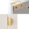 Miniatyrbillede 4 af 5: 4 stk. Guld Kabinets Knapper, Bladformet Kabinetsgreb, Skjult