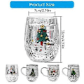 Miniatyrbillede 3 af 5: Isoleret dobbeltvægget kaffekrus i glas 300 ml julevandkop drikkeglas varmebestandigt glas til festbrug Xmas tree