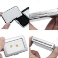 Miniatyrbild 4 av 5: Fyrkantig Metall Ren Diamant Display Organizer Smyckesförvaring Present Ädelstenar Box Silver Svart Mjuk Svamp Kudde Lös Silver S Silver S