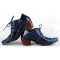 Miniatyrbillede 2 af 3: Herres Slip On Lak Glansfuld Kvast Sko Læder Smart Casual.39.blå
