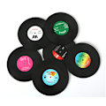 Pikkukuva 3 / 5: 6 vinyylialustaa retro CD-levykuviolla, juoma-alusta, lasinalunen, Re