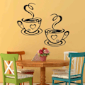 Miniatyrbillede 2 af 3: 2 stk. Kaffekop Design Stickers Væg Hjem Dekaler Køkken Restaura