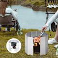 Miniatyrbilde 3 av 5: Vindskjerm for campingkomfyr, 10 sammenleggbare utendørs gasskomfyr vindskjermer, egnet for campingpikniker, backpacking, matlaging