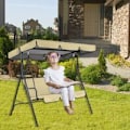 Miniatyrbillede 3 af 5: Beige-210D udskiftningsbaldakin til havestol, svingbaldakin udendørs