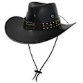 Miniatyrbillede 5 af 5: Cowboy Hat Dame Solbeskyttelseshat til Sceneoptræden Kostume Rekvisitter Shopping (Sort)
