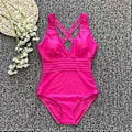 Miniatyrbillede 4 af 5: Dame Badetøj i ét stykke Ensfarvet Bikinis Blød Taske Udhulet Badetøj Højtaljede Bikinis Badedragt Badedragter Bule XL Bule XL