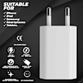 Miniatyrbild 2 av 5: Universell 3-portars USB-väggladdare (5V 3A max) Universell USB-adapter för Apple iOS, Android, Windows bärbara enheter etc Vit