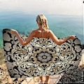 Miniatyrbild 5 av 5: Mikrofiber Strandhandduk Superlätt Färgglad Badhandduk Sandtät Strandfilt Multifunktionell Handduk för Resor Simbassäng 30x60 Tum