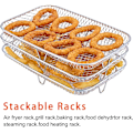 Miniatyrbilde 4 av 5: Multifunksjonell trelags stabelbar Air Fryer Rack kompatibel med