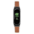 Pikkukuva 3 / 5: Aitoa lehmännahkaa oleva ranneke Xiaomi Smart Band 8 -älykellolle, musta kellokotelo Style P