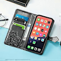 Miniatyrbillede 4 af 5: Wallet Case, Flip Case PU Læder Præget Folio Magnetisk Støttefod Cover Kortlommer til iPhone 14
