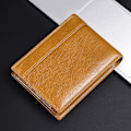 Miniatyrbild 1 av 5: Brun Färg Herr Plånbok Läder Bifold 11cm L x 1.5cm B x 8