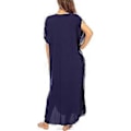 Miniatyrbilde 2 av 4: Dame Broderi Kortermet Bikini Badedrakt Cover Up Side Split Strandkjole (style1511)