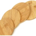 Pikkukuva 4 / 5: 100*100*7mm, 4 kpl, Bambualustat - Pyöreät lasinaluset - Alusta