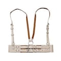 Miniatyrbillede 3 af 5: Læder Western Style Bred Talje Underbust Waspie Korset (Beige) Beige