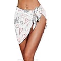 Miniatyrbild 1 av 5: Dam Kort Sarong Baddräkt Överdrag Tryckta Bikinis Överdrag Badkläder Långa Bikinis Omlottkjol Casual Strandkläder Sjalar  off white M off white