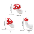 Pikkukuva 3 / 5: Hartsimagneettitarra Sarjakuva 3D Punainen Sieni Jääkaappimagneetti Luova Taidelahja Matkamuisto Kodin Koristeet pointed mushroom